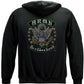 US Army Silver Stars Biker Rockers Silver Foil Hoodie - back view