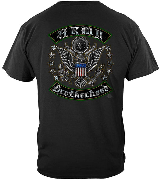 US Army Silver Stars Biker Rockers Silver Foil T-Shirt - back view