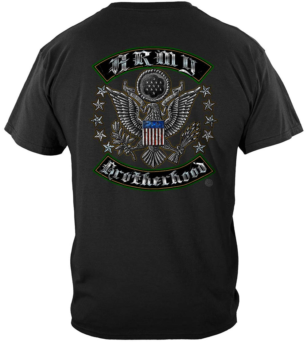 US Army Silver Stars Biker Rockers Silver Foil T-Shirt - back view