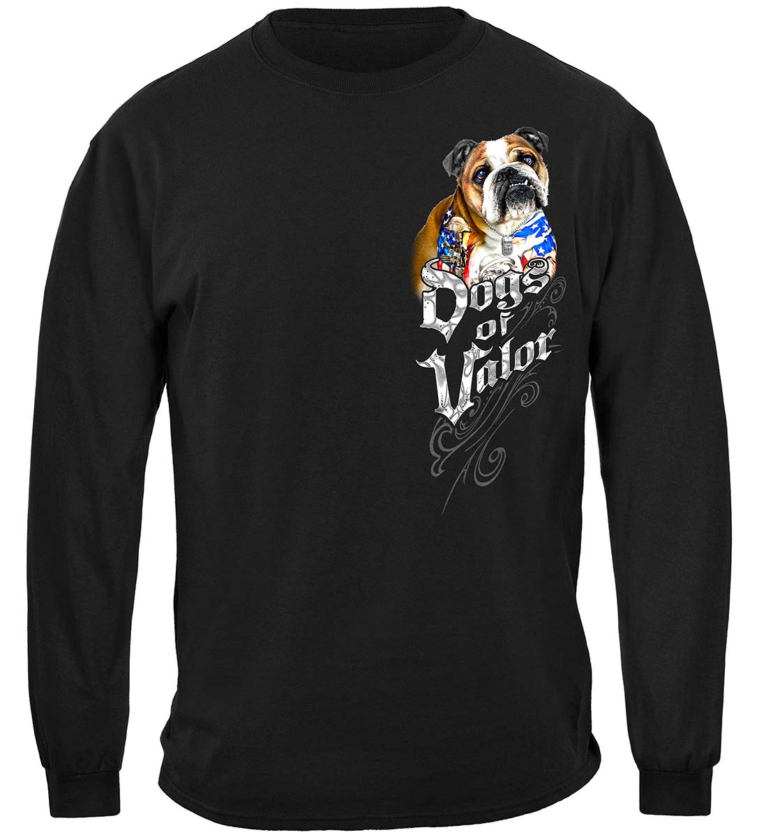 Dogs of Valor Bulldog Long Sleeve Shirt - front view