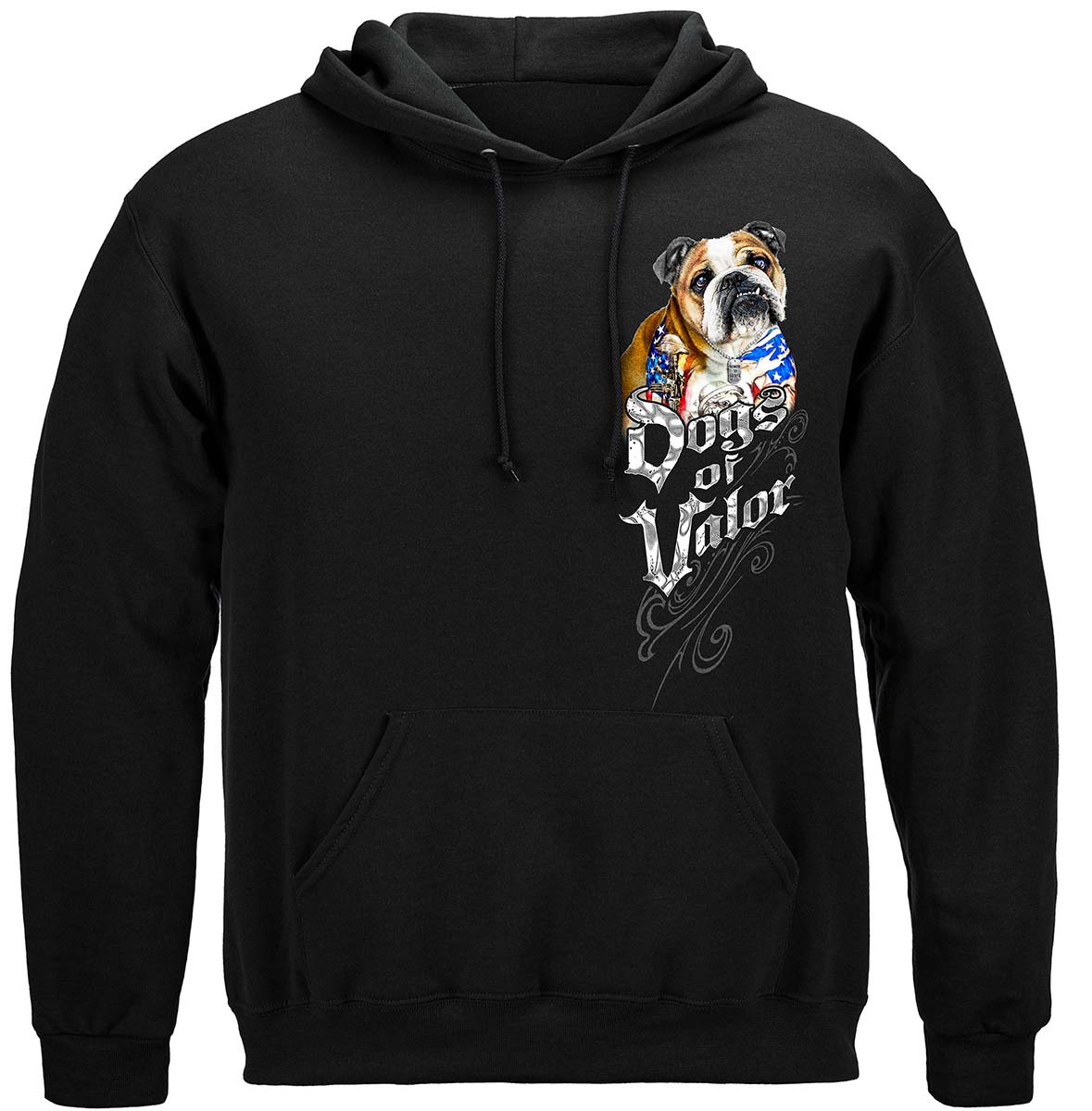 Dogs of Valor Bulldog Hoodie - front view