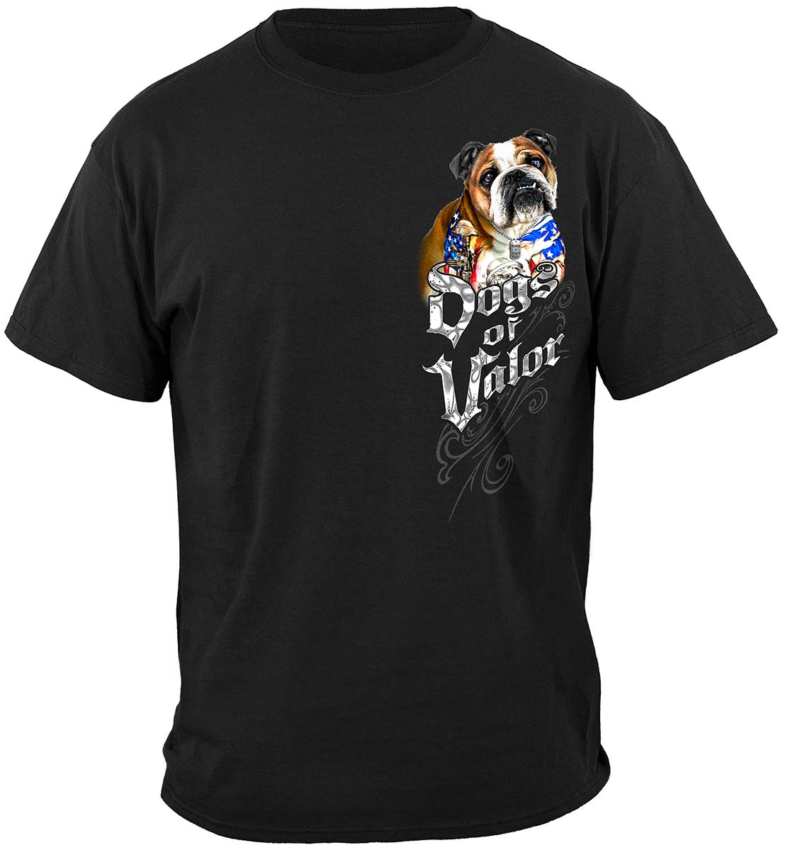 Dogs of Valor Bulldog T-Shirt - front view