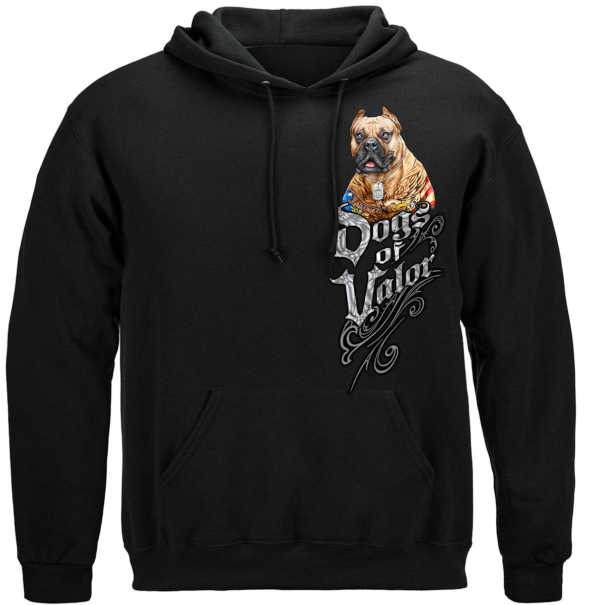 Dogs of Valor American Made Pit Bull Hoodie - front view