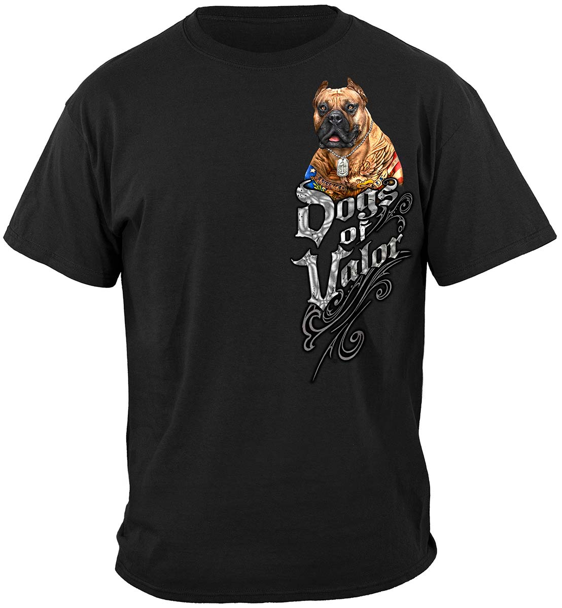 Dogs of Valor American Made Pit Bull T-Shirt - front view