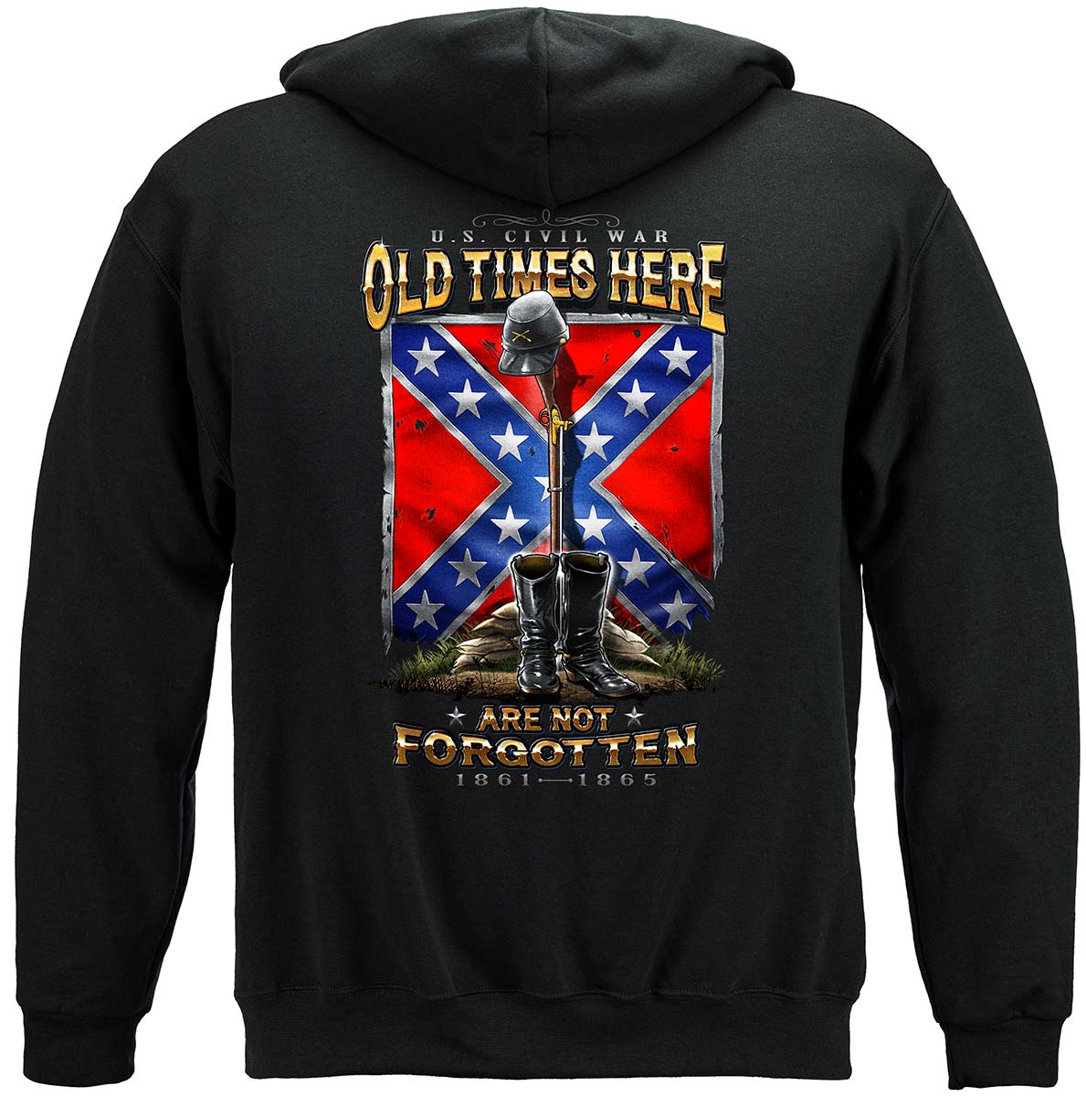 Dixieland Not Forgotten Soldiers Cross Hoodie - back view