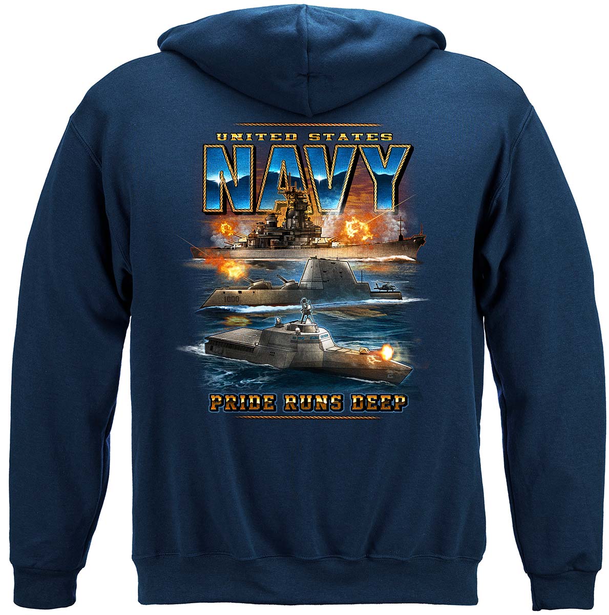 US Navy Pride Runs Deep Hoodie - back view