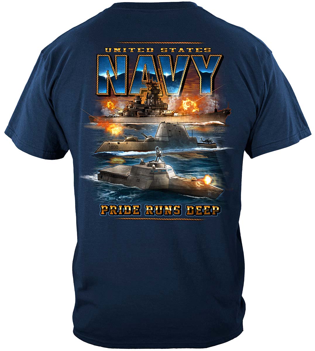 US Navy Pride Runs Deep T-Shirt - back view