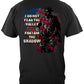 American Flag Soldier I Am the Shadow T-Shirt - back view