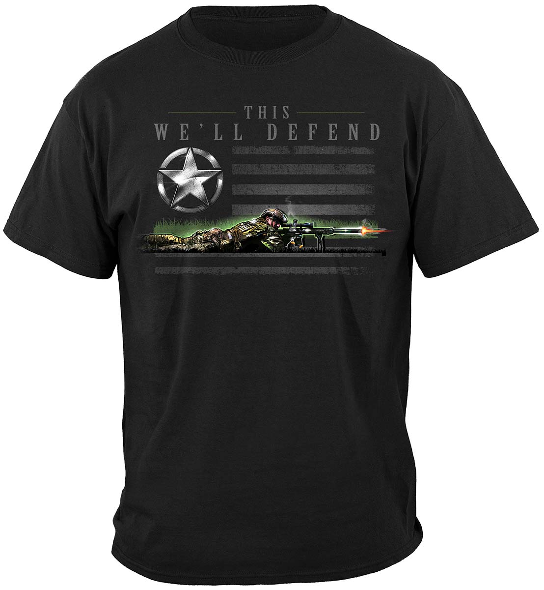 Army Patriotic Flag T-Shirt - front view