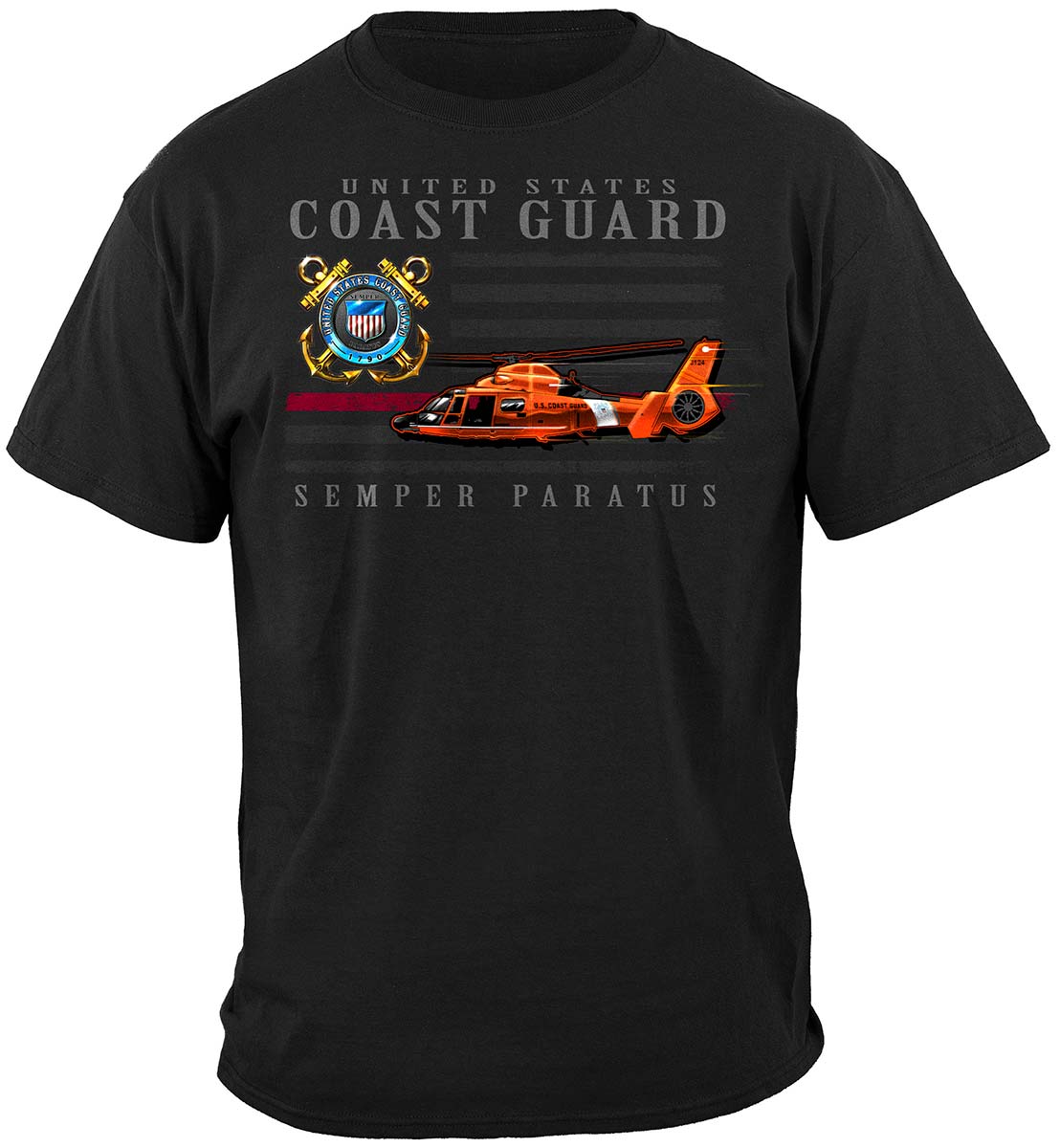 Coast Guard Patriotic Flag T-Shirt - front view