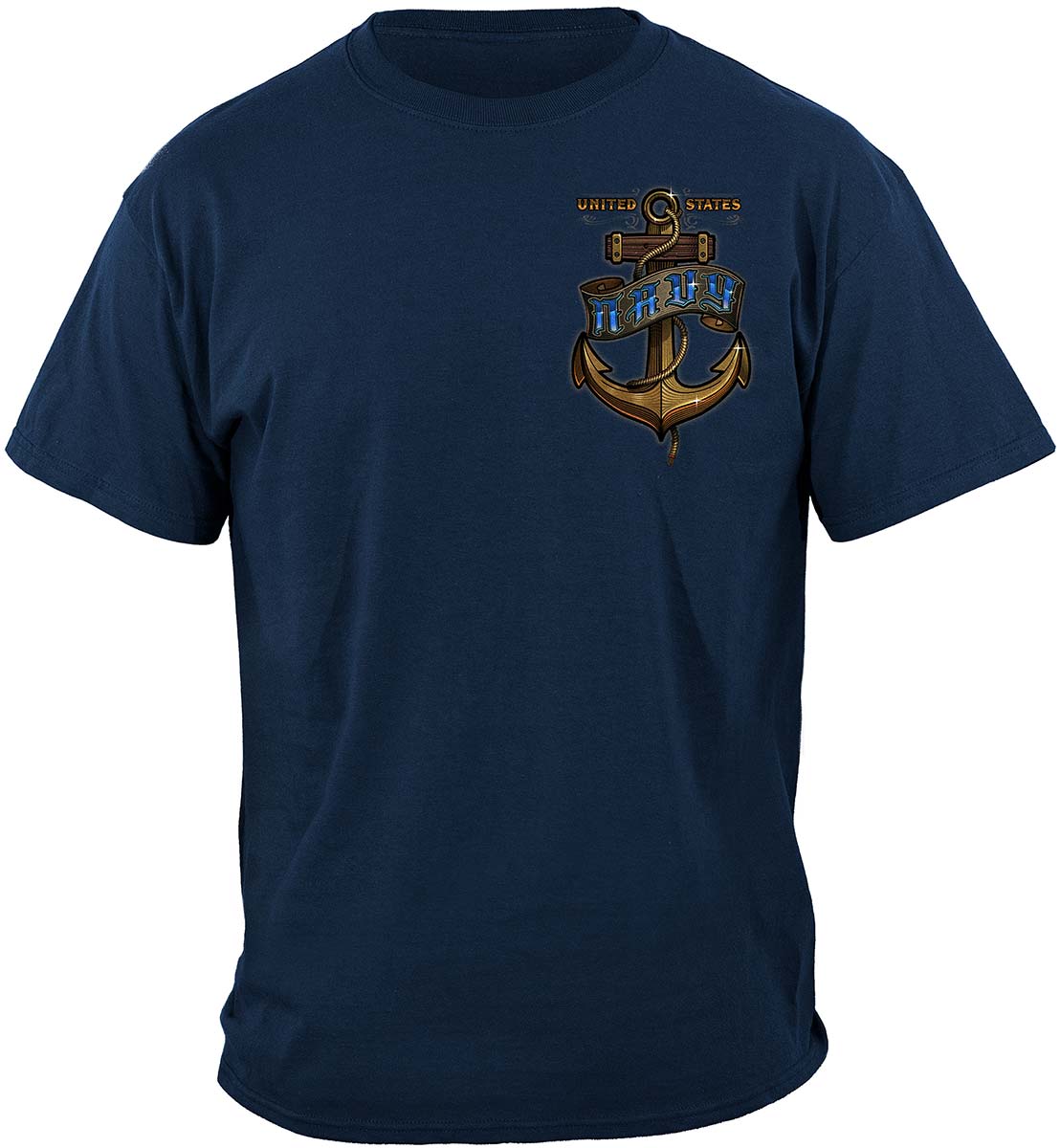 US Navy A Smooth Sea Never Made a Good Sailor T-Shirt - front view