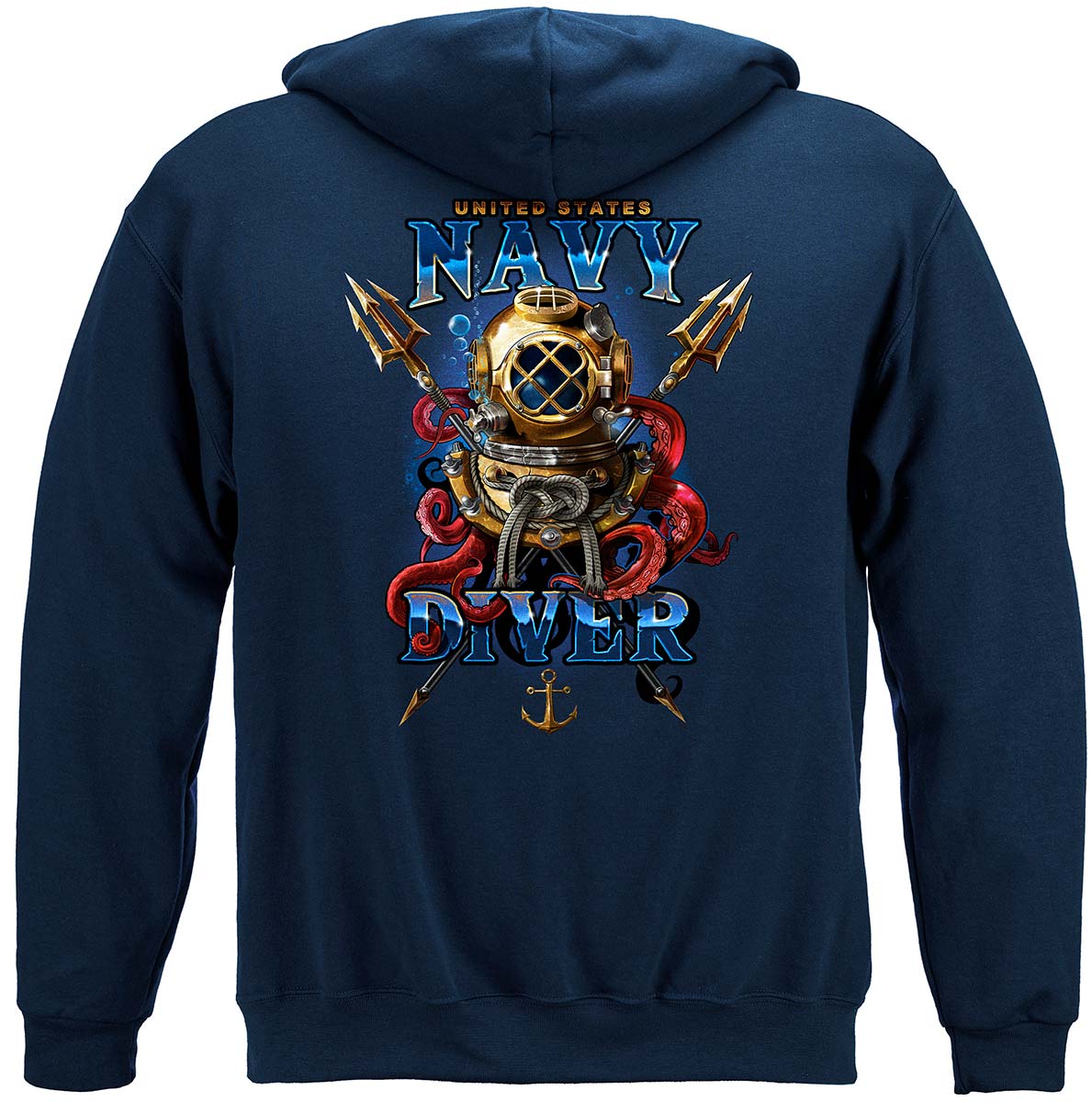 US Navy Diver Hoodie - back view