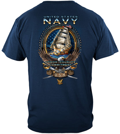 US Navy Schooner USS Constitution T-Shirt - back view