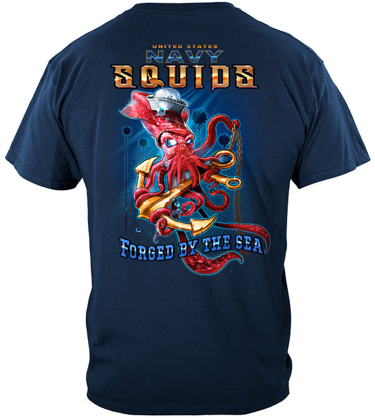 US Navy Squids Forged by the Sea T-Shirt - back view