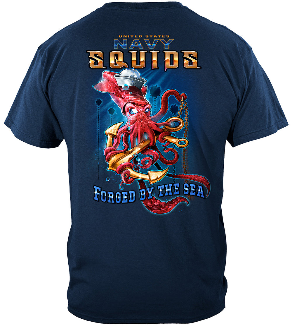 US Navy Squids Forged by the Sea T-Shirt - back view