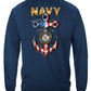 US Navy Anchor Red White and Blue Long Sleeve Shirt - back view