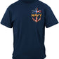 US Navy Anchor Red White and Blue T-Shirt - front view