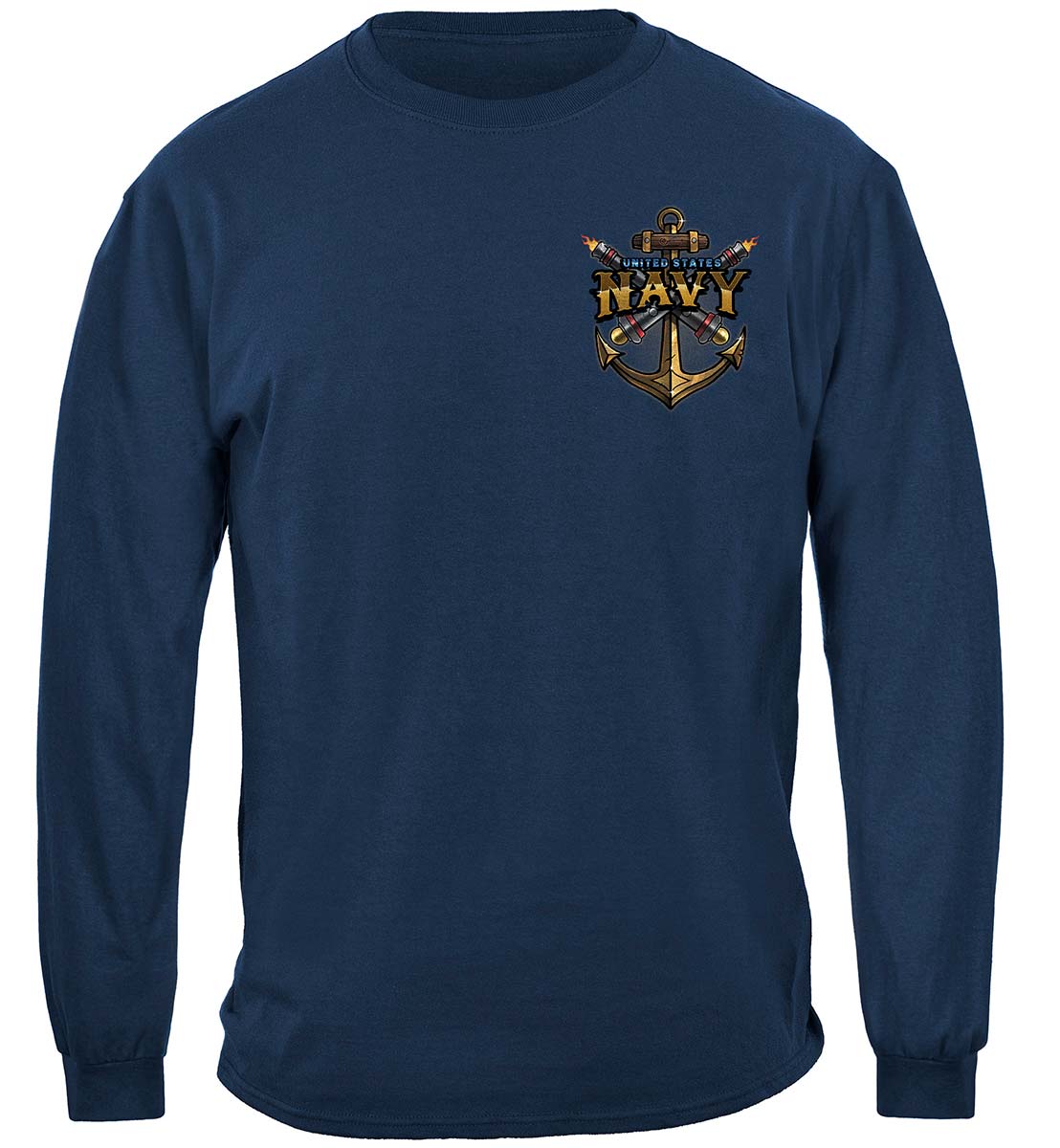 US Navy Battleship Destroyer Long Sleeve Shirt - front view