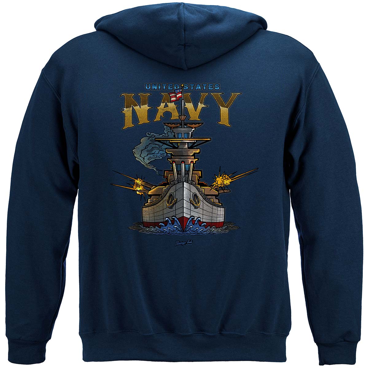 US Navy Battleship Destroyer Hoodie - back view