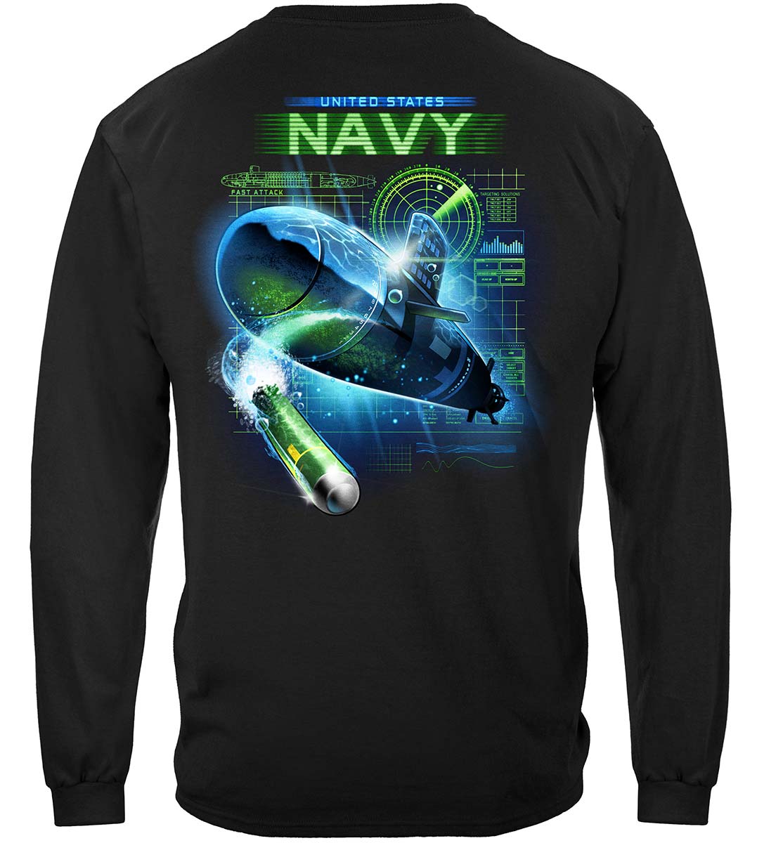 US Navy Submarine Force Long Sleeve Shirt - back view