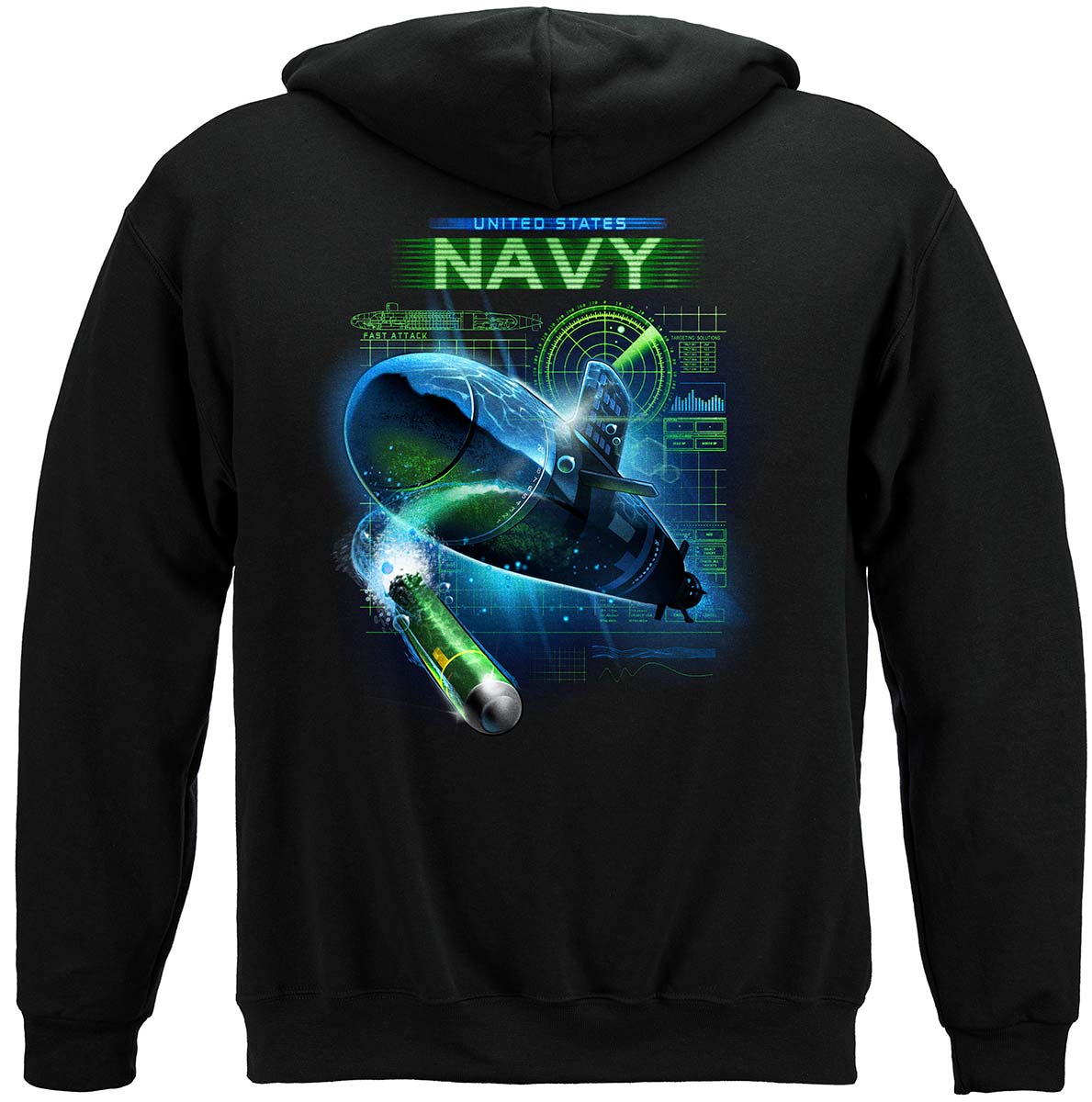 US Navy Submarine Force Hoodie - back view