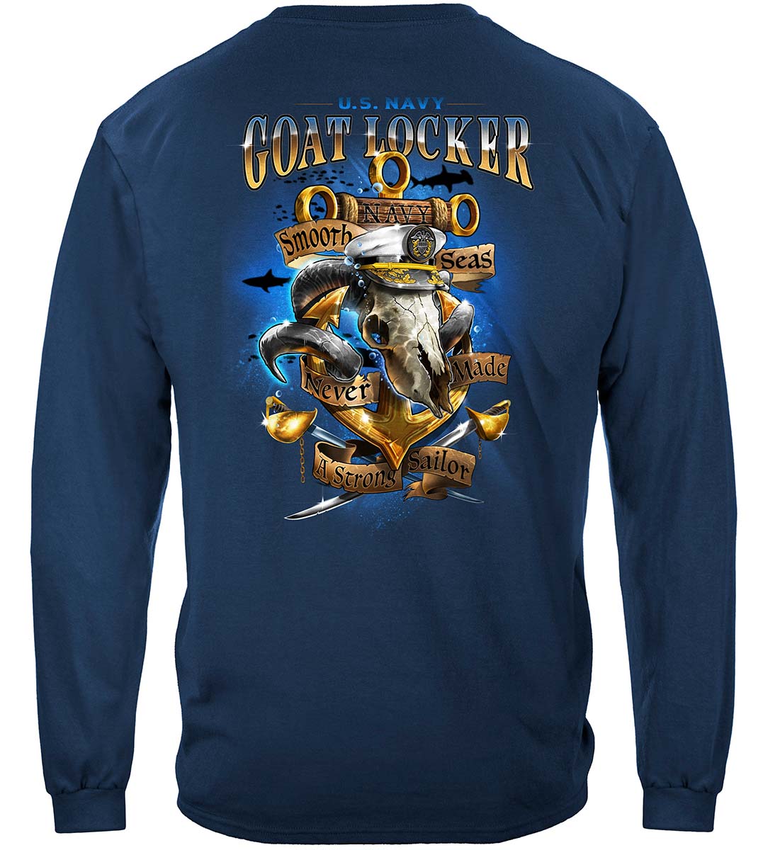 US Navy Goat Locker Long Sleeve Shirt - back view