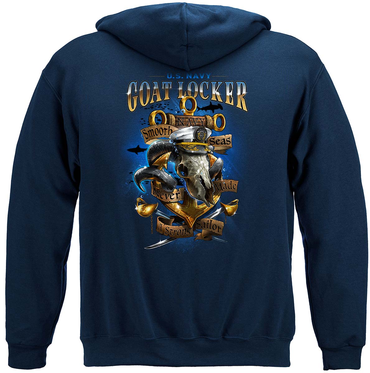 US Navy Goat Locker Hoodie - back view