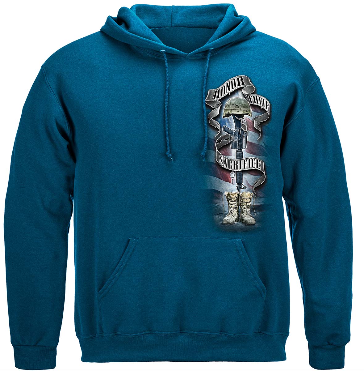 American Flag of Freedom Last Breath of Each Soldier Hoodie - front view