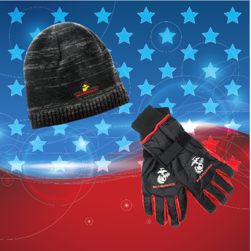 Marine Knit Hat and Glove Set