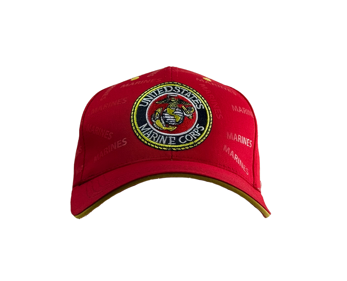 U.S. Marines Red Patterned Print Structured Cap – view 2