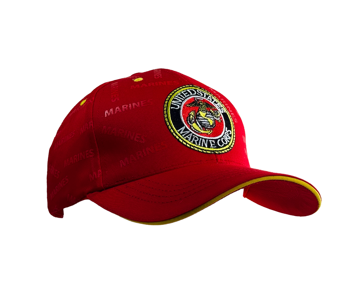 U.S. Marines Red Patterned Print Structured Cap – view 3