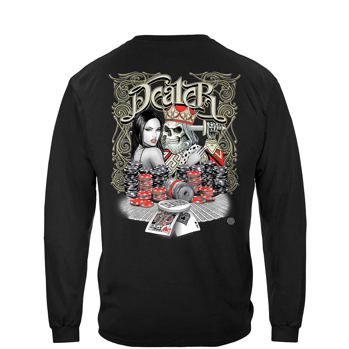 Poker Dealer Long Sleeve Shirt - back view