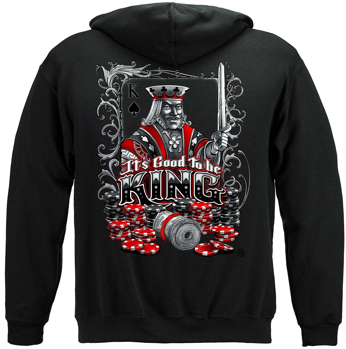 Good to Be King Poker Hoodie - back view