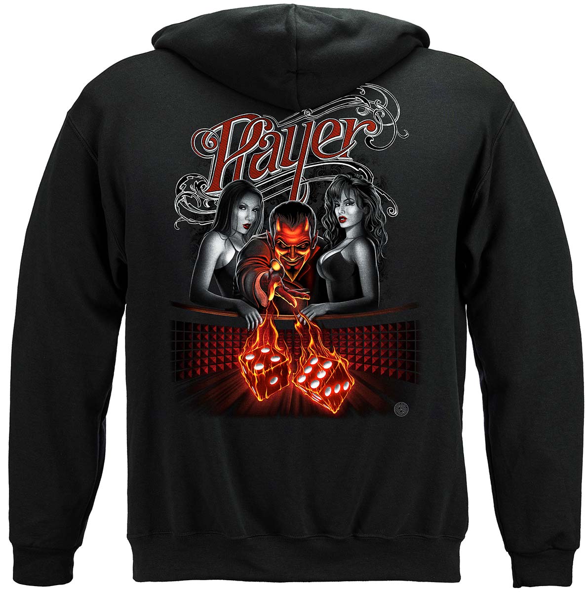 Player Diablo Poker Hoodie - back view