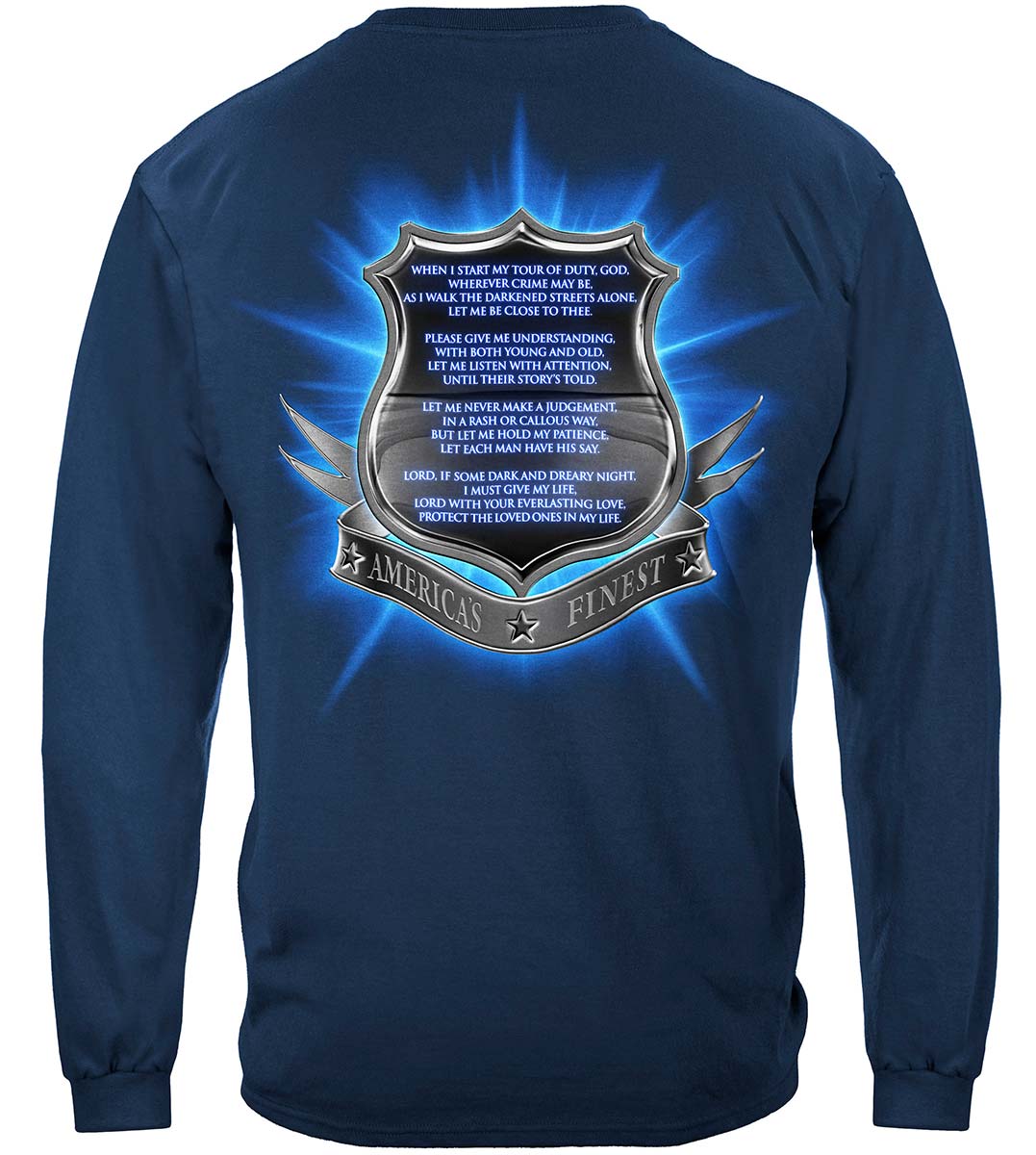 Policeman's Prayer Long Sleeve Shirt - back view