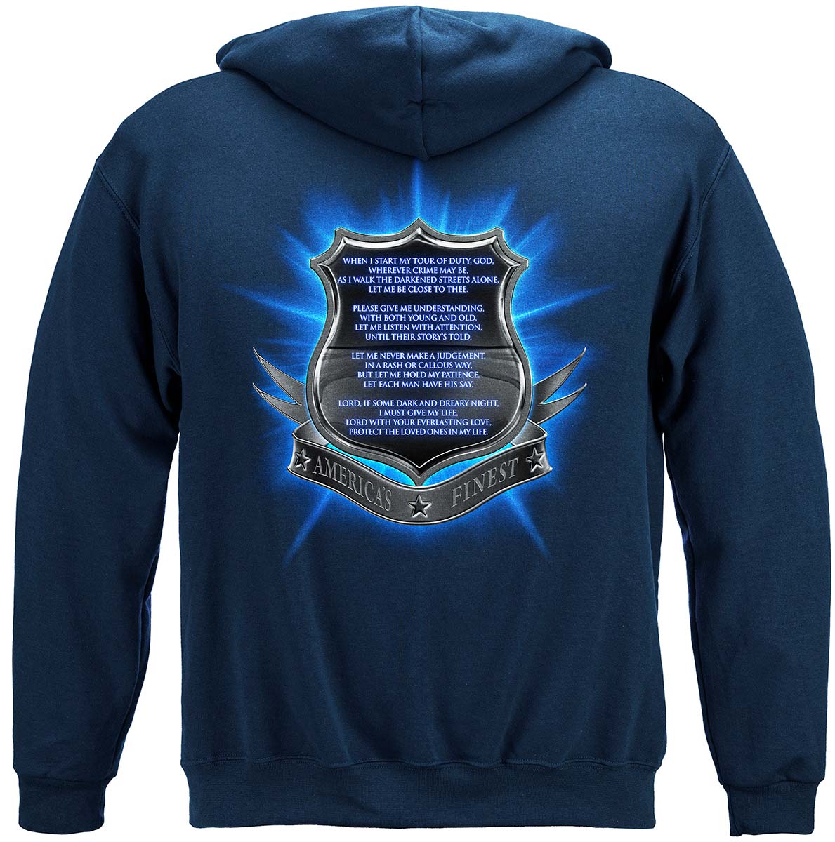 Policeman's Prayer Hoodie - back view