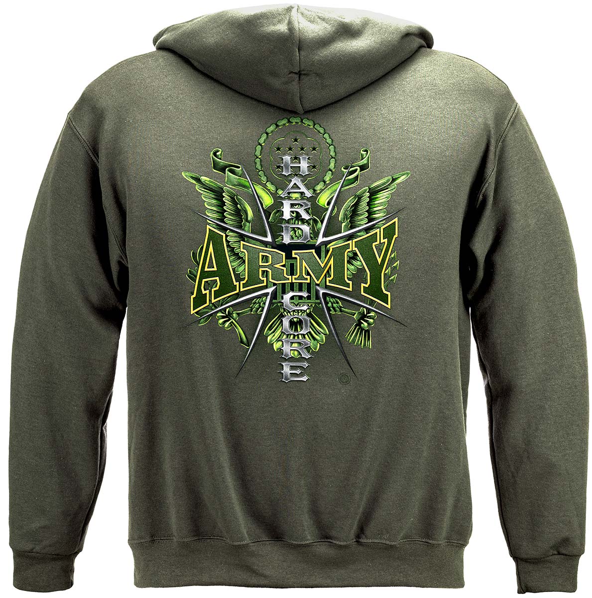Hardcore Army Hoodie - back view