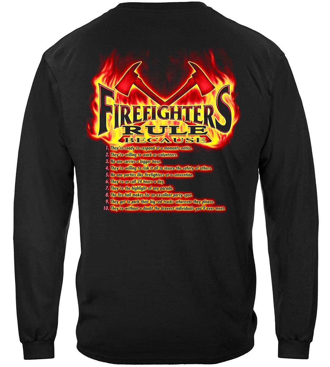 Rule Firefighters Long Sleeve Shirt - back view