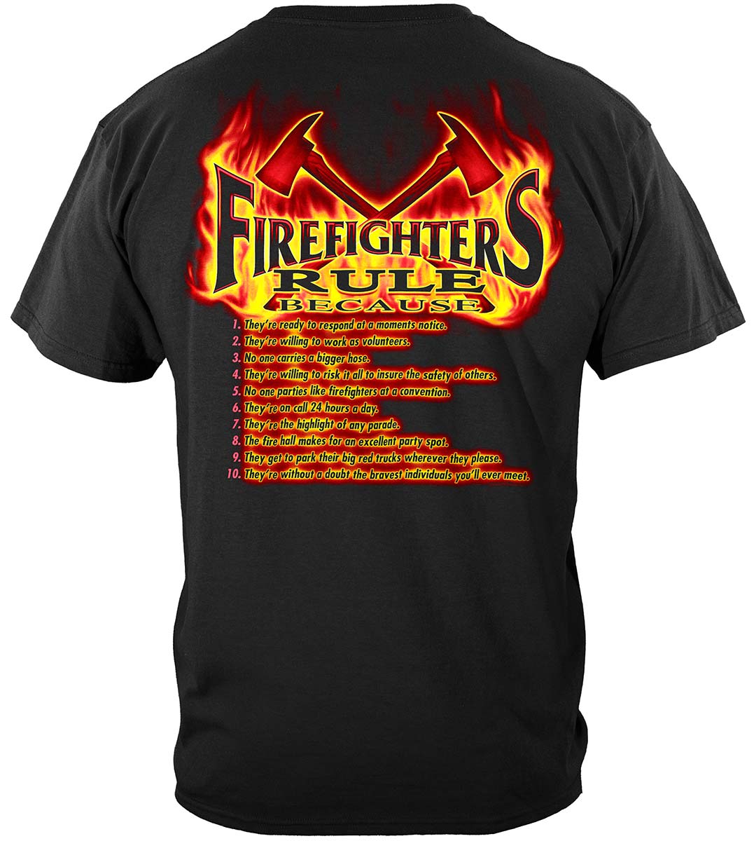 Rule Firefighters T-Shirt - back view