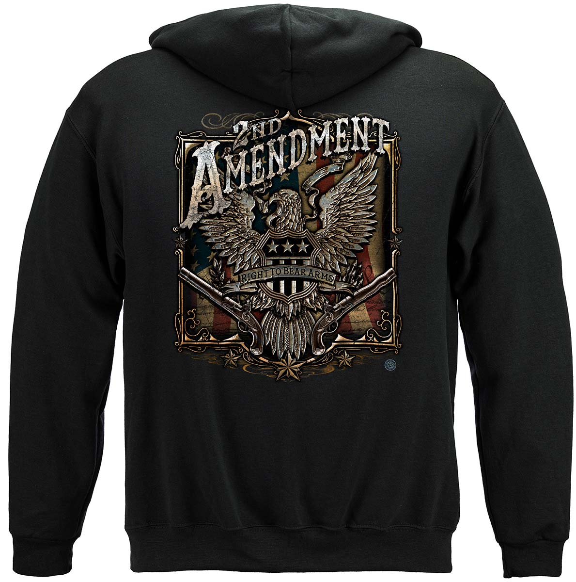 2nd Amendment Eagle Silver Foil Hoodie - back view