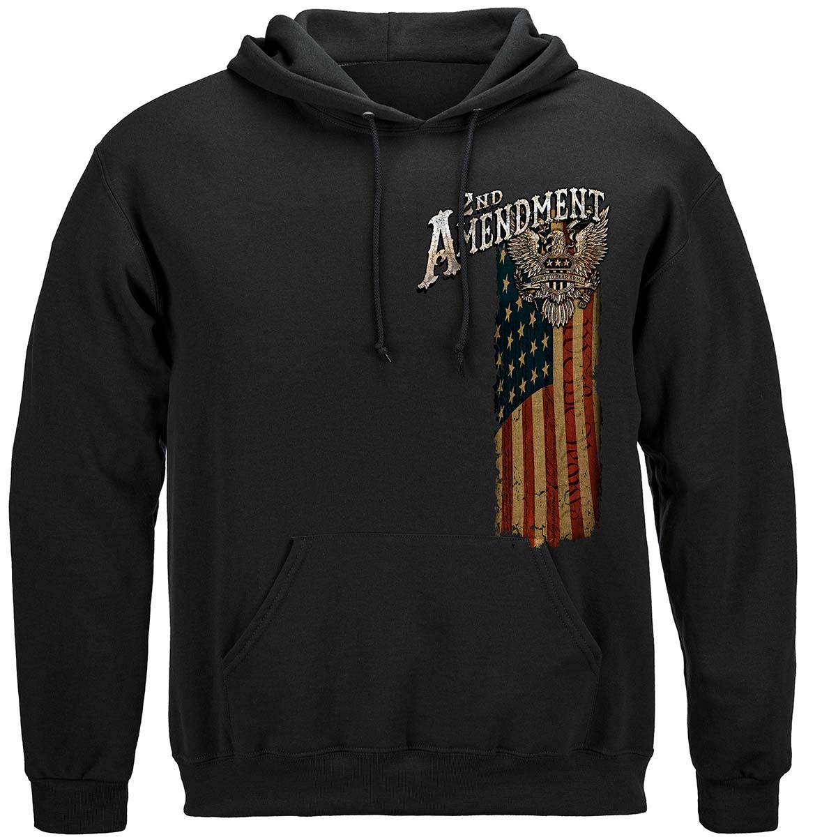 2nd Amendment Eagle Silver Foil Hoodie - front view
