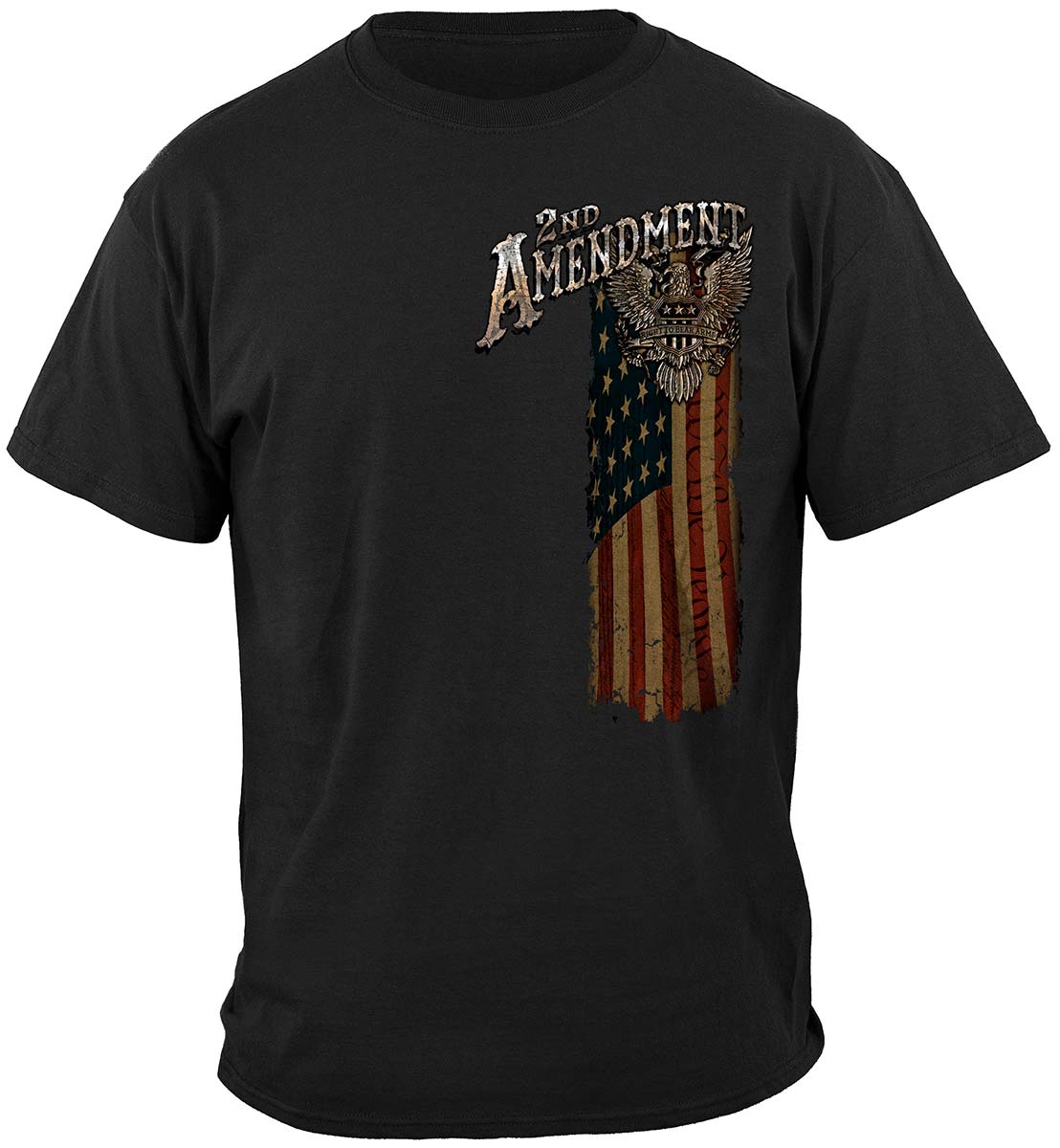 2nd Amendment Eagle Silver Foil T-Shirt - front view