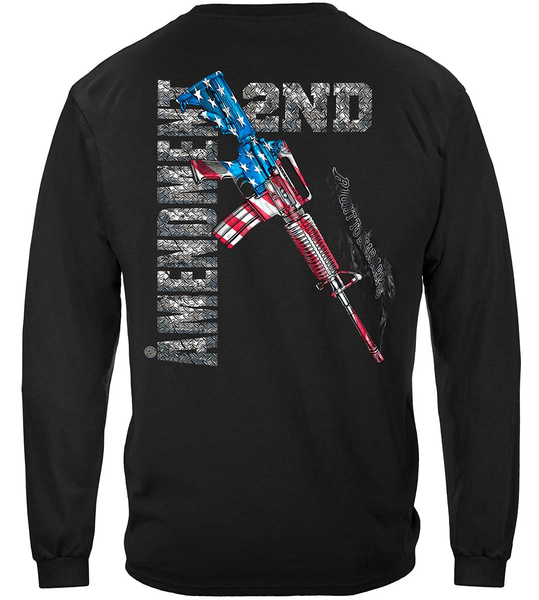 AR-15 Second Amendment Flag Long Sleeve Shirt - back view