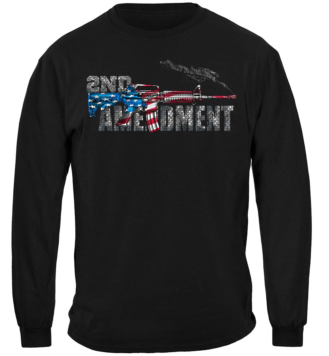 AR-15 Second Amendment Flag Long Sleeve Shirt - front view