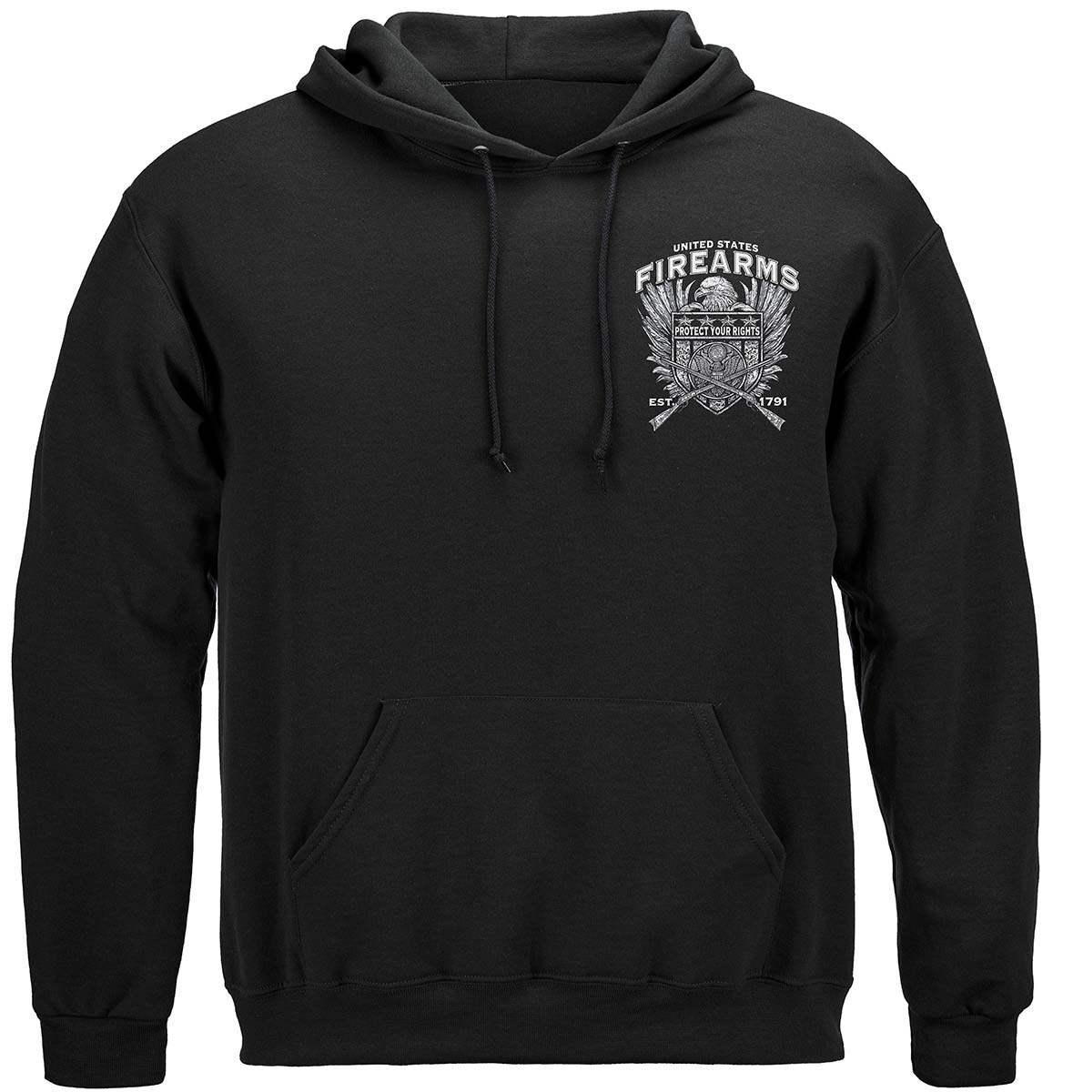 United States Firearms Silver Foil Hoodie - front view