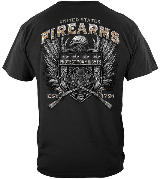 United States Firearms Silver Foil T-Shirt - back view