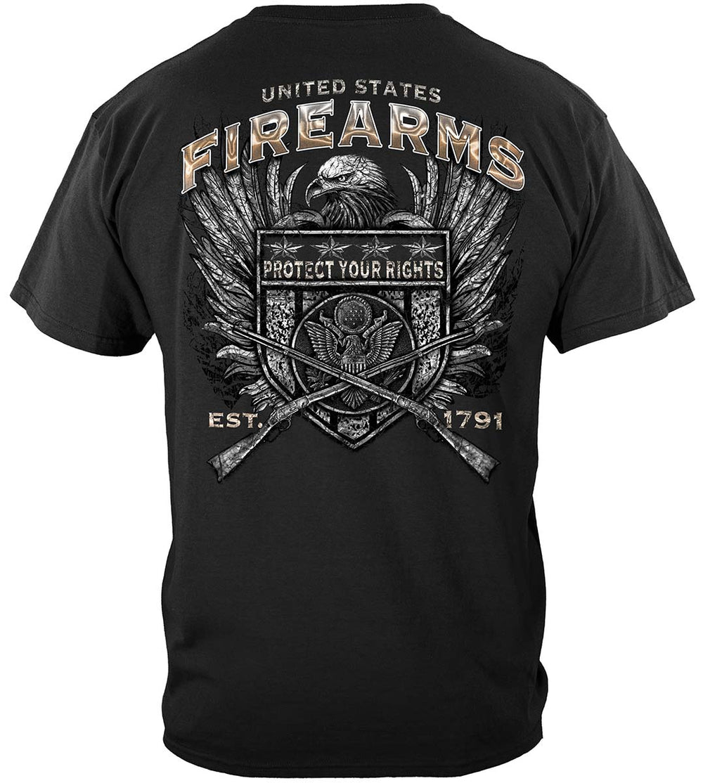 United States Firearms Silver Foil T-Shirt - back view