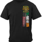 Irish Double Flag Brotherhood Distressed Gold Foil T-Shirt - front view