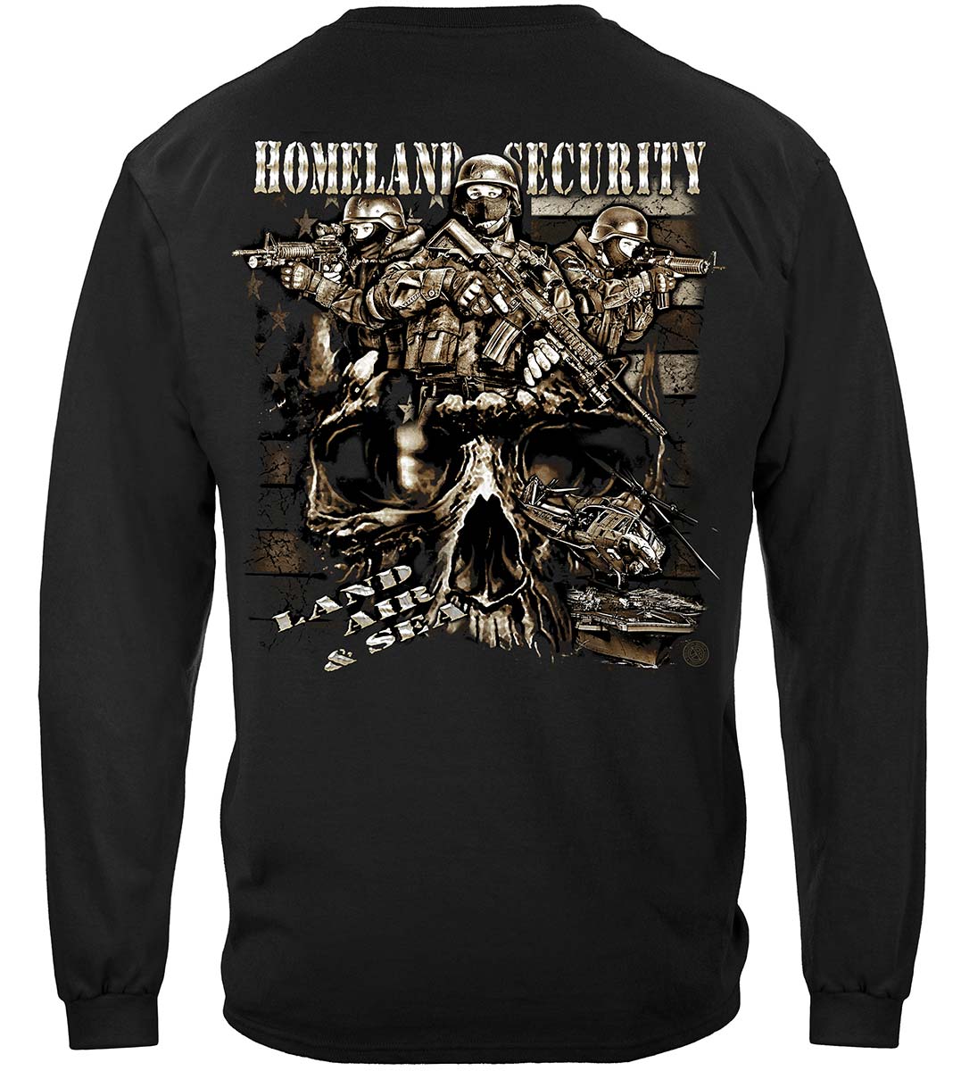 Homeland Security Land Air and Sea Long Sleeve Shirt - back view