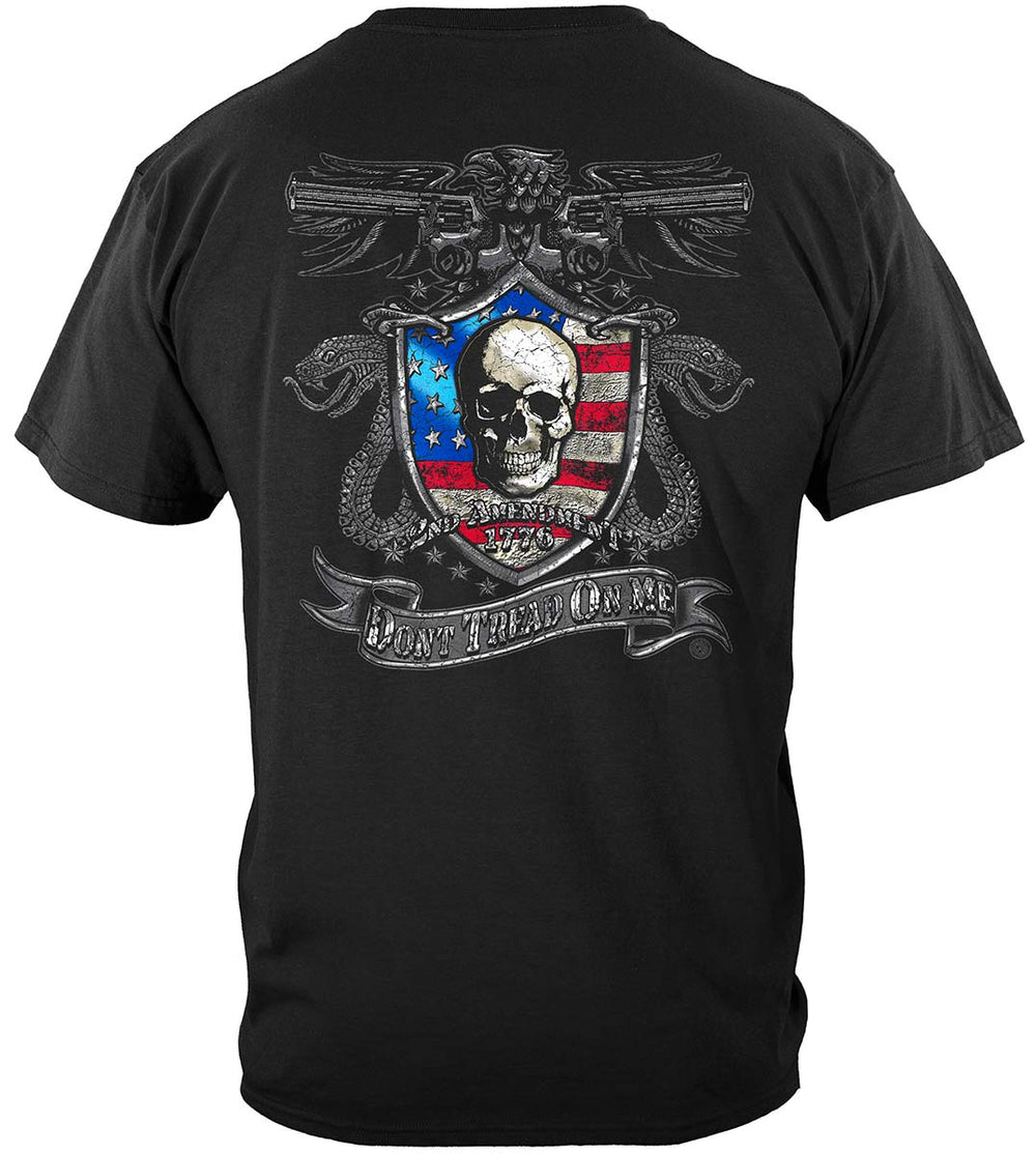 2nd Amendment Don't Tread on Me Silver Foil T-Shirt - back view